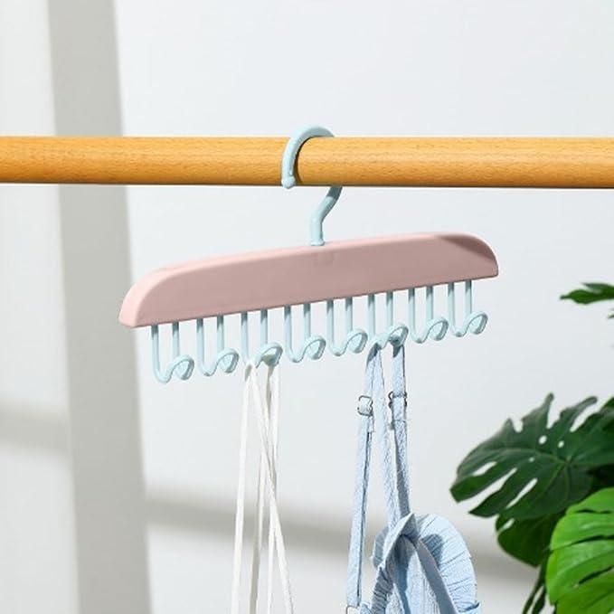 Multifunctional Plastic Hanger with Metal Hooks (Pack of 2)