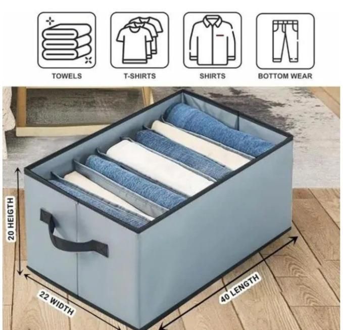Foldable Stackable Storage Box Clothe Organizer (Pack of 3)