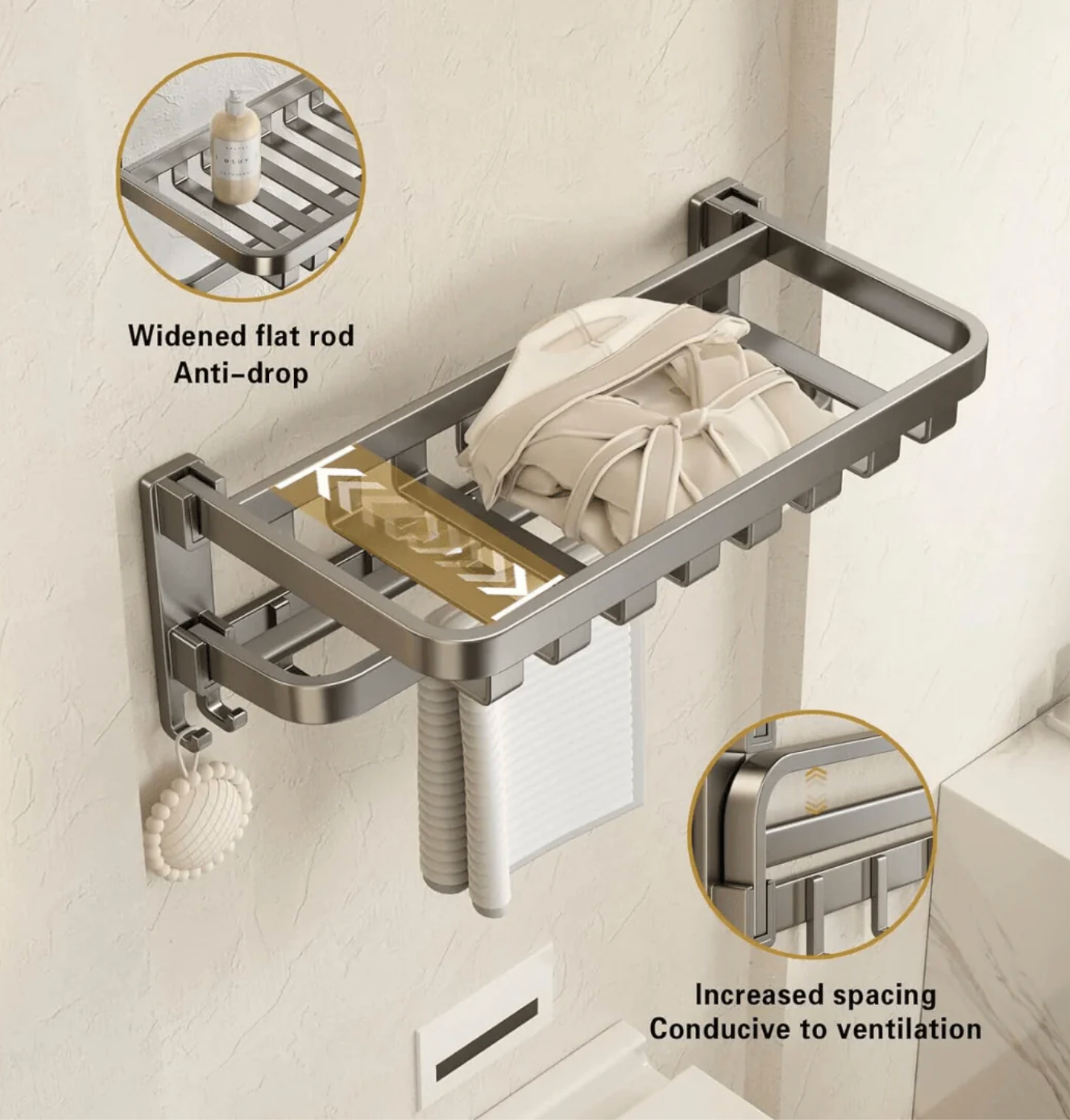 AMISHO SpaceFold – Smart Towel Rack